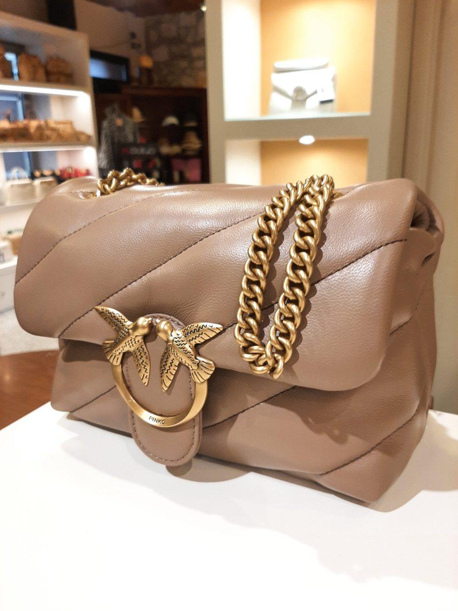Borsa PINKO LOVE PUFF CLASSIC CL. 100038 A0F2 D01Q in colore BEIGE