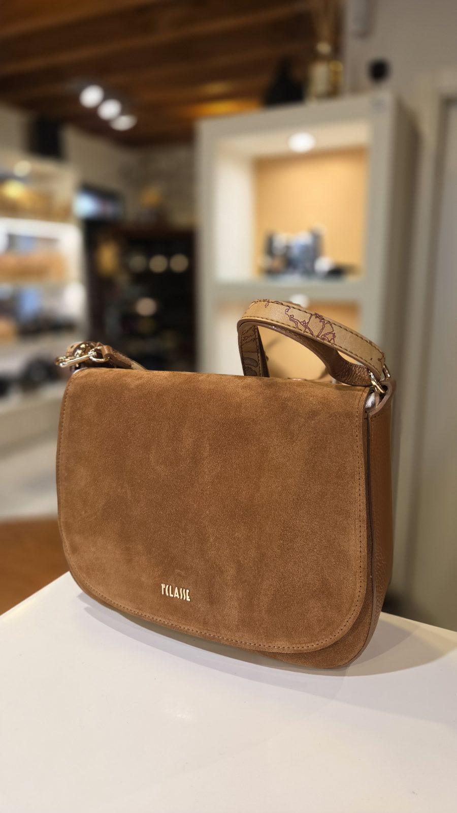 Borsa a tracolla con patta Wild Leather ALVIERO MARTINI PRIMA CLASSE LD71 8646 0947 in colore CAMOSCIO
