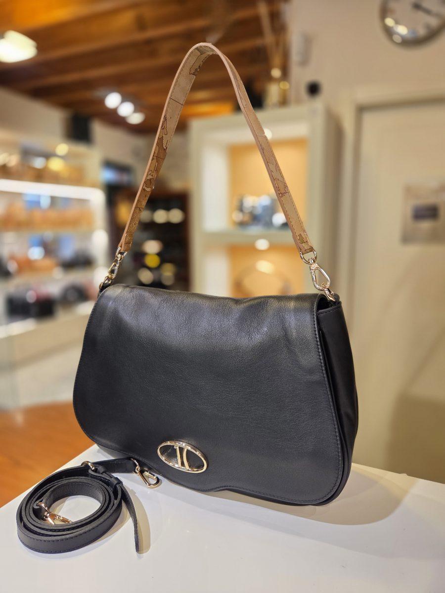 Tracolla grande in pelle nappata Brave Messenger ALVIERO MARTINI PRIMA CLASSE LD54 M631 0001 in colore NERO
