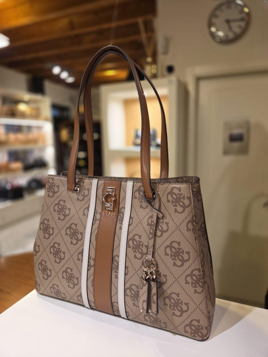 Borsa a spalla ERENIA GUESS HWSO783823 colore LATTE LOGO